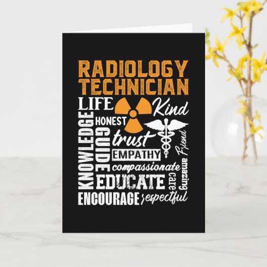 Carte Radiology Technician Rad Tech Technologist Xray (Fleur jaune)