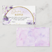 Carte Raffin à café à Baby shower Floral violet (Devant / Derrière)