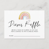 Carte Raffin Baby shower Arc-en-ciel aquarelle (Devant)