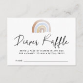 Carte Raffin Baby shower Arc-en-ciel aquarelle (Devant)