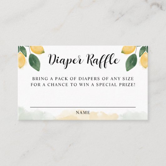 Carte Raffin Baby shower Citron Citrus (Devant)