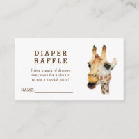 Carte Raffin Baby shower Giraffe Jungle