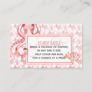 Carte Raffin Baby shower Pipe Rose Cute