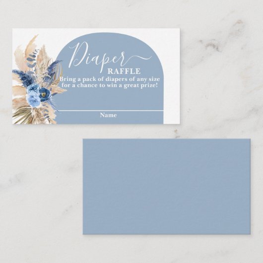 Carte Raffin Blue Pampas Grass Boy Diaper (Devant / Derrière)