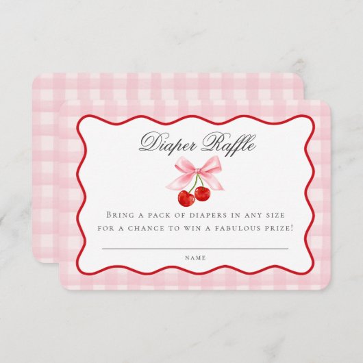 Carte Raffin Chéri Coquette Rose Coquette Bow (Devant / Derrière)