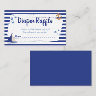 Carte Raffin de Baby shower bleu marin