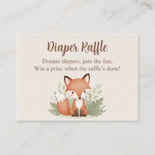 Carte Raffin de couche d'aquarelle de Fox Woodland (Devant)