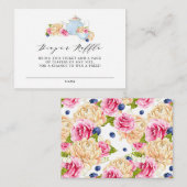 Carte Raffin pour couche de thé florale aquarelle (Devant / Derrière)