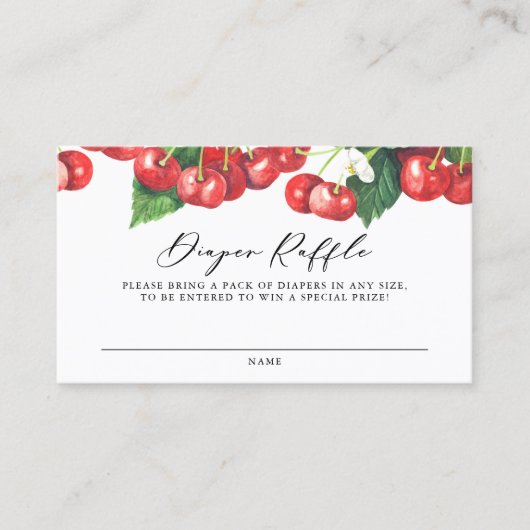 Carte Raffin Watercolor Red Cherries Garland Diape (Devant)