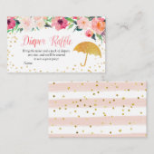 Carte Raffle à parapluie à fleurs de printemps (Devant / Derrière)