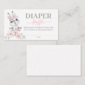 Carte Raffle Baby shower Fille Lapin Rose (Devant / Derrière)