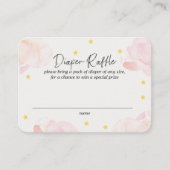 Carte Raffle Baby shower Fille Nuages Roses (Devant)