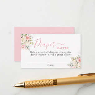 Carte Raffle Baby shower fille rose pâle