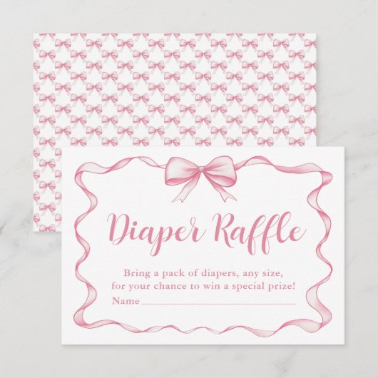 Carte Raffle de Baby shower de la fille à la chaud (Devant / Derrière)