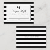 Carte Raffle de couche de douche à rayures noir et (Devant / Derrière)