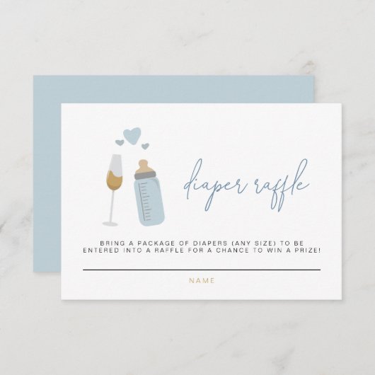 Carte Raffle de couches ANDI Blue Poppin' Bouteill (Devant / Derrière)