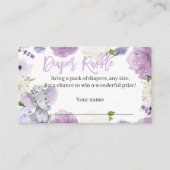 Carte Raffle de couches d'éléphant pourpre pour un (Devant)