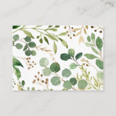 Carte Raffle de la couche animale de la forêt vert (Dos)