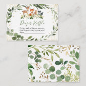 Carte Raffle de la couche animale de la forêt vert (Devant / Derrière)