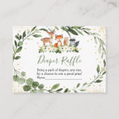 Carte Raffle de la couche animale de la forêt vert (Devant)