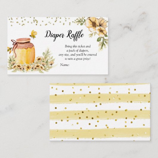 Carte Raffle de la couche de fleur de maman à bee (Devant / Derrière)