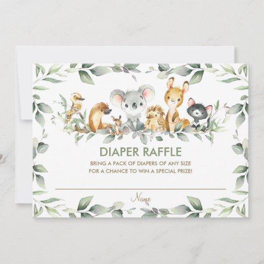 Carte Raffle Déchets de Déchets d'Animaux Australi (Devant)