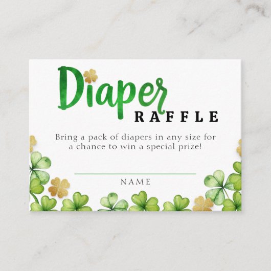 Carte Raffle Lucky Charm Baby Diaper (Devant)
