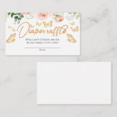 Carte Raffle Papillon Papillon Rose Or Blush (Devant / Derrière)