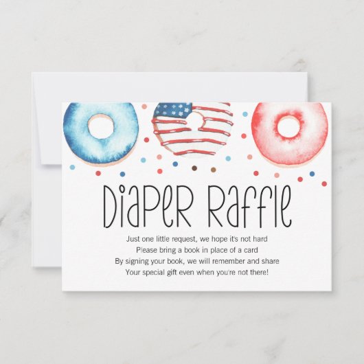 Carte Raffle Patriotic Donut Baby Sprinkl Diaper (Devant)