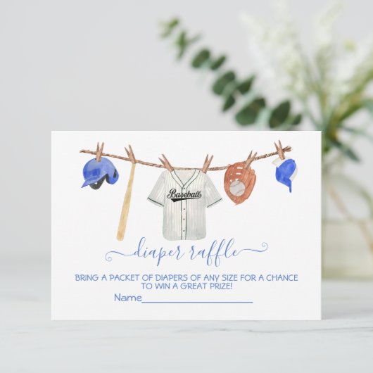 Carte Raffle pour couche de baseball Clothesline B (Debout devant)