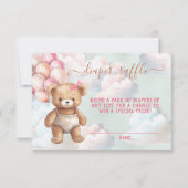 Carte Raffle Teddy Bear Girl Balloon Diaper (Devant)