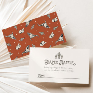 Carte Raffle Wild West Diaper Baby shower occide