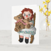 Carte Rag Doll Penser À Vous (Fleur jaune)