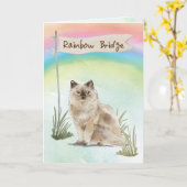 Carte Ragdoll Chat Animaux Sympathie sur Rainbow Bridge (Fleur jaune)