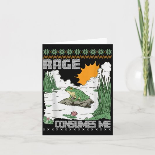 Carte Rage Consumes Me Ugly Christmas Sweaters Funny Fro (Devant)
