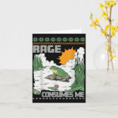 Carte Rage Consumes Me Ugly Christmas Sweaters Funny Fro (Fleur jaune)