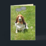Carte Rain On Funny Birthday Card<br><div class="desc">Rain On Funny Birthday Card W/Basset Hound,  Balloons & Cake</div>
