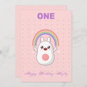 Carte Rainbow 1er Birthday (Devant / Derrière)