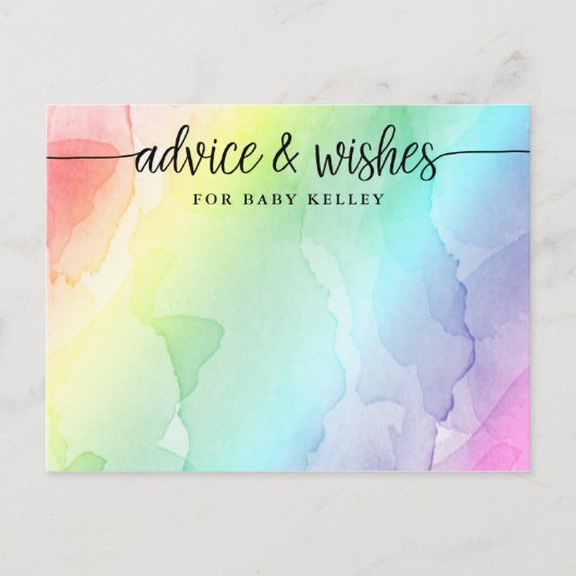 Carte Rainbow Baby shower Conseils et Wings (Devant)