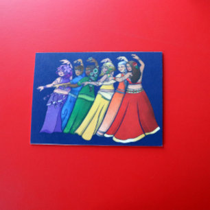 Carte Rainbow Belly Dancer Art Belly Dance Troupe