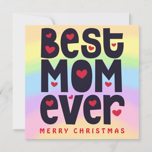 Carte Rainbow Best Maman Joyeux Noël (Devant)
