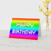 Carte Rainbow birthday (Fleur jaune)