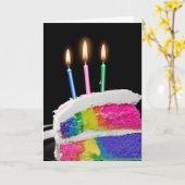 Carte Rainbow Birthday Cake (Fleur jaune)