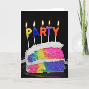 Carte Rainbow Birthday Cake