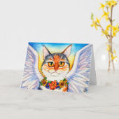 Carte Rainbow bridge chat ange (Fleur jaune)