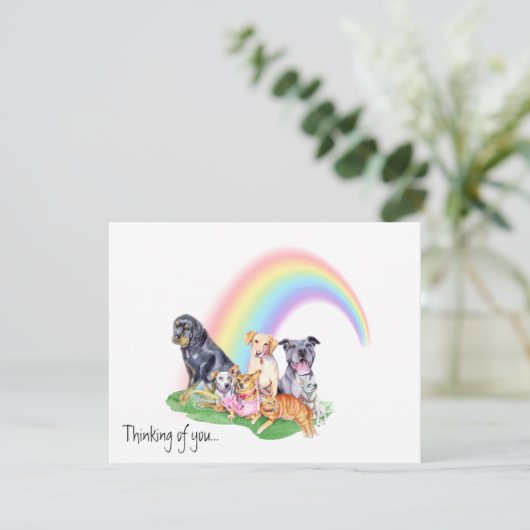 Carte Rainbow Bridge - Perte d'animal de compagnie (Debout devant)