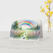 Carte Rainbow Bridge Pet Sympathy Watercolor Card (Fleur jaune)
