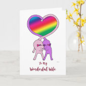 Carte Rainbow Cats pour l'anniversaire de la femme (Fleur jaune)