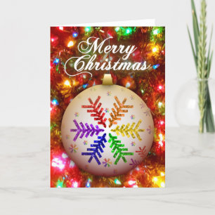 Carte Rainbow Christmas Tree Snowflake Joyeux Noël