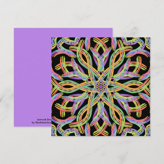 Carte Rainbow Colored String Rope Pattern Art (Devant / Derrière)